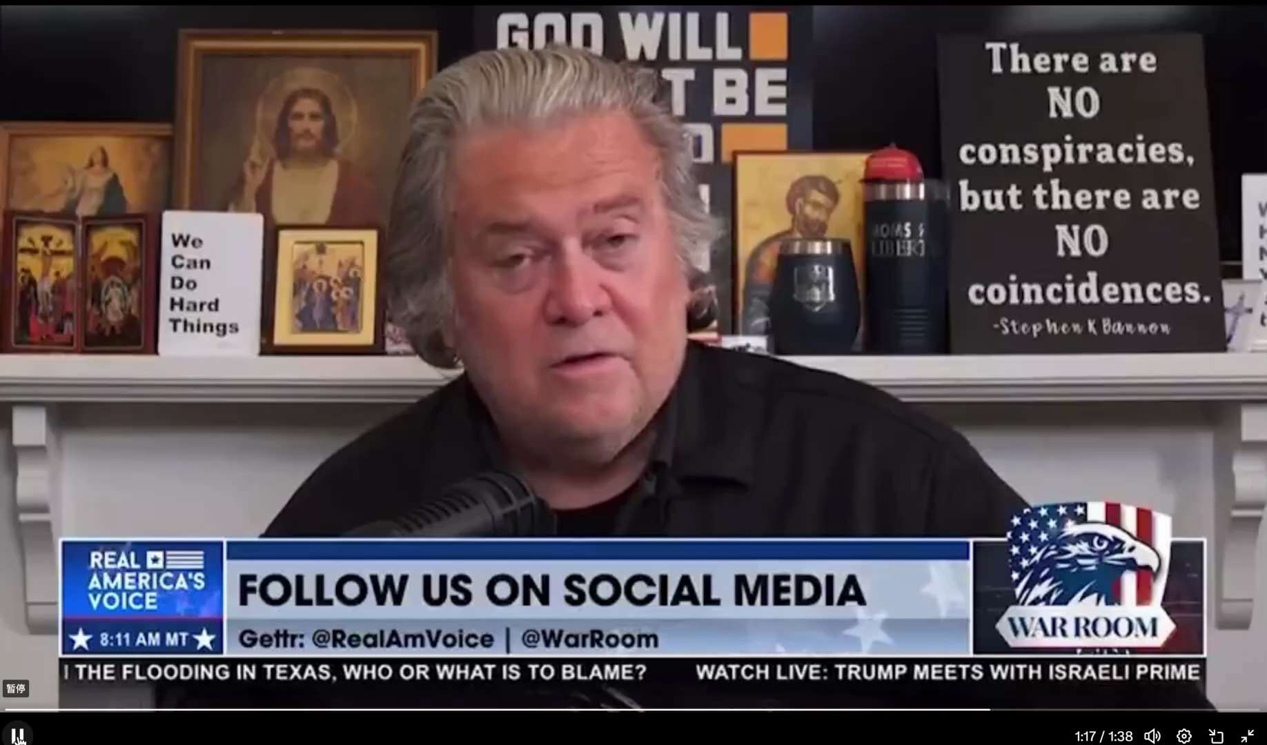 班农战斗室：我们是搏击俱乐部的成员，表现得像个搏击俱乐部的成员。

班农：各位战情室的朋友们，以及所有支持“让美国再次伟大”运动的人，别再蜷缩成胎儿的姿势了。别再装腔作势，含糊其辞。别再说，我的天哪，...