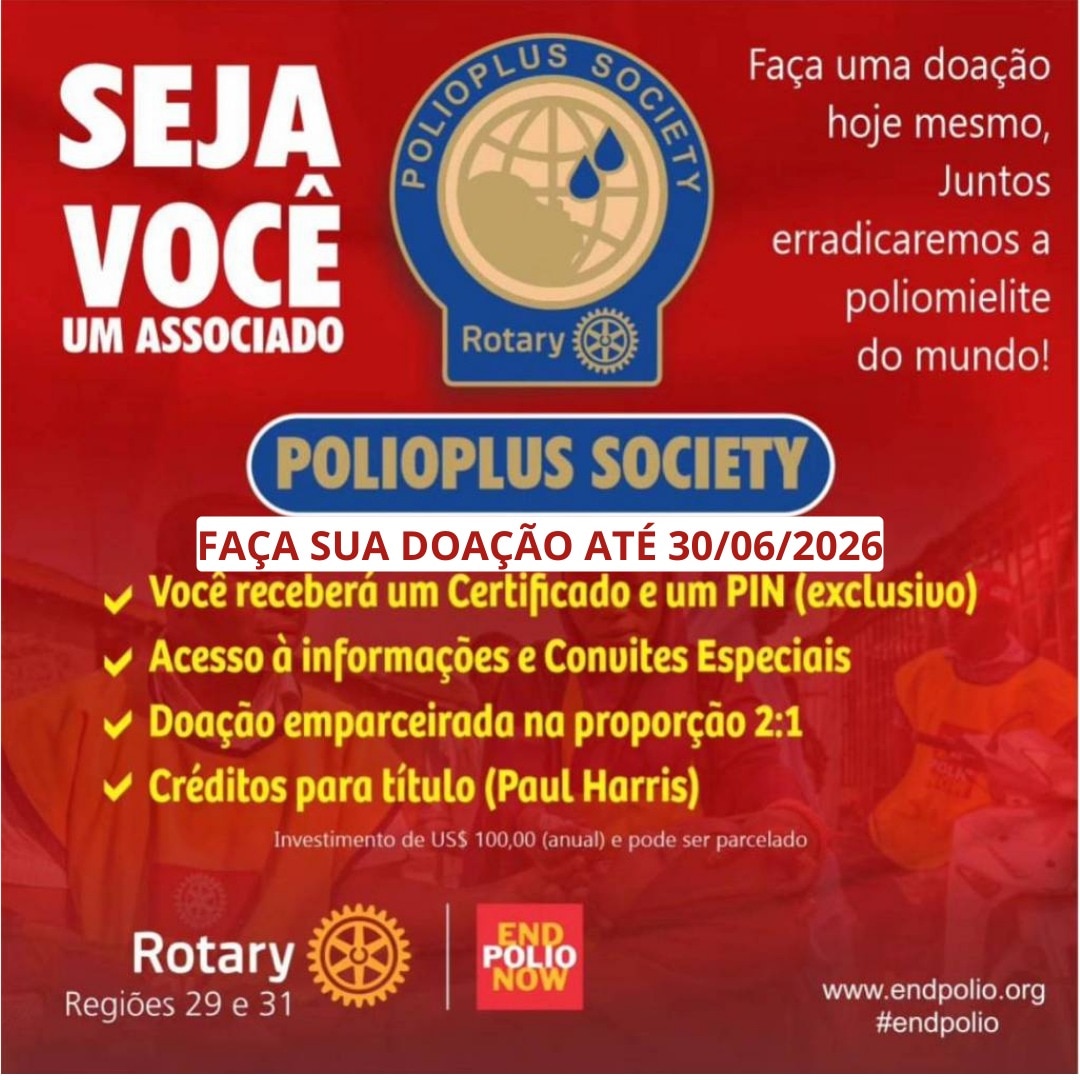 Uma forma de contribuir com o fim da Pólio é aderindo à Polio Plus Society por meio de uma contribui...