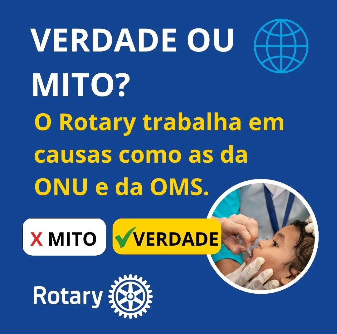 Texto do Rotary Brasil

Verdade ou mito que o Rotary trabalha em causas como as da ONU e da OMS?

VE...