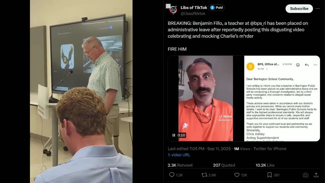 UPDATE: Jeff Turner, a coach at Barrington Public Schools, is DEFENDING the teacher who was put on l...