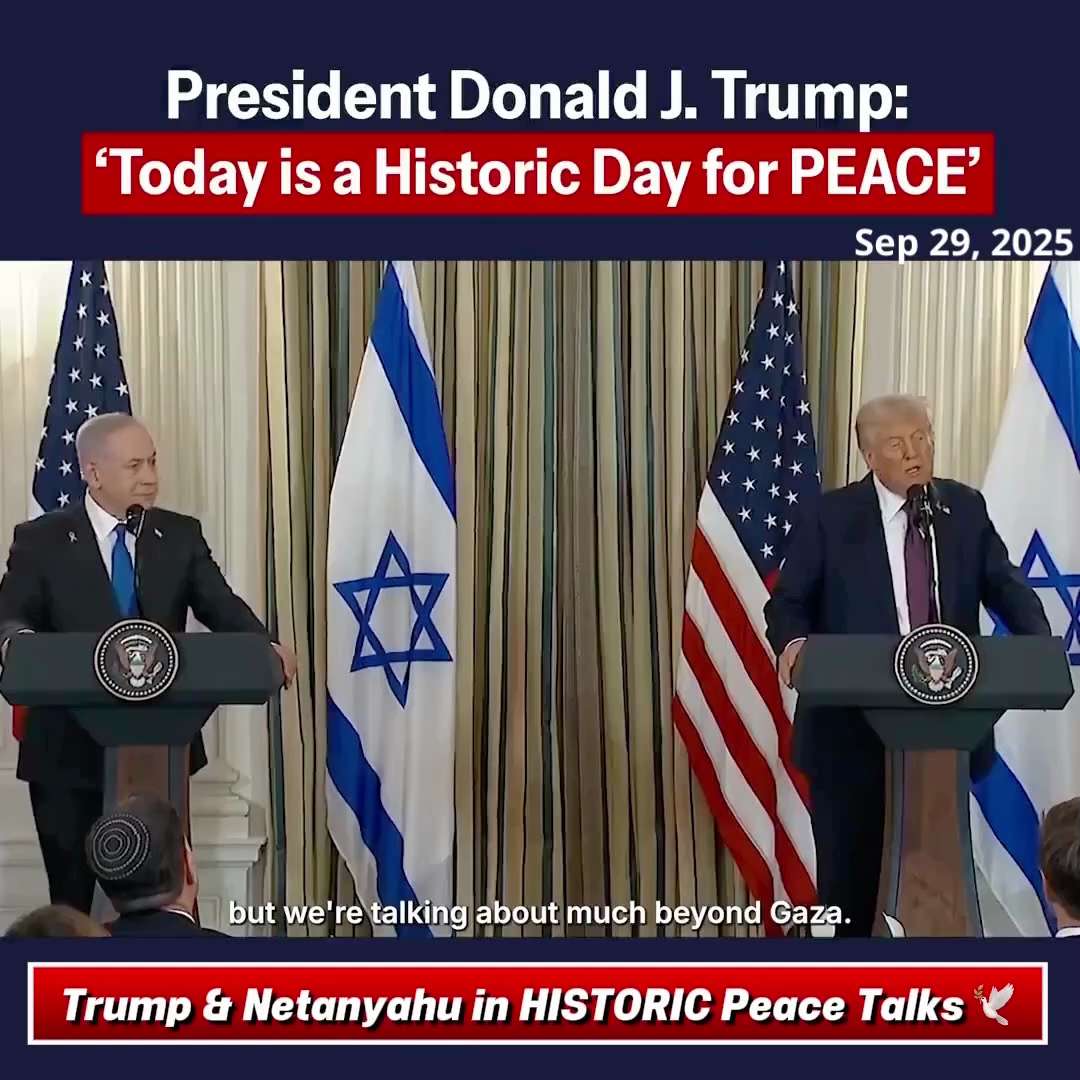 🚨 President Trump & PM Netanyahu hold HISTORIC peace talks on Gaza and the Middle East ✝️🕊️