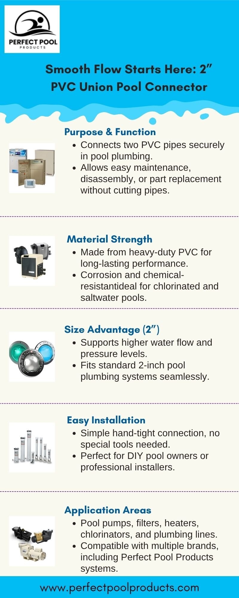 2” PVC Union Pool Connector for Leak-Free Plumbing

Experience hassle-free pool maintenance with the...