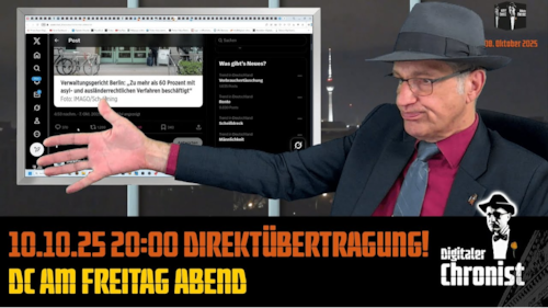 Aufzeichnung vom 10.10.25 Direktübertragung! DC am Freitag Abend