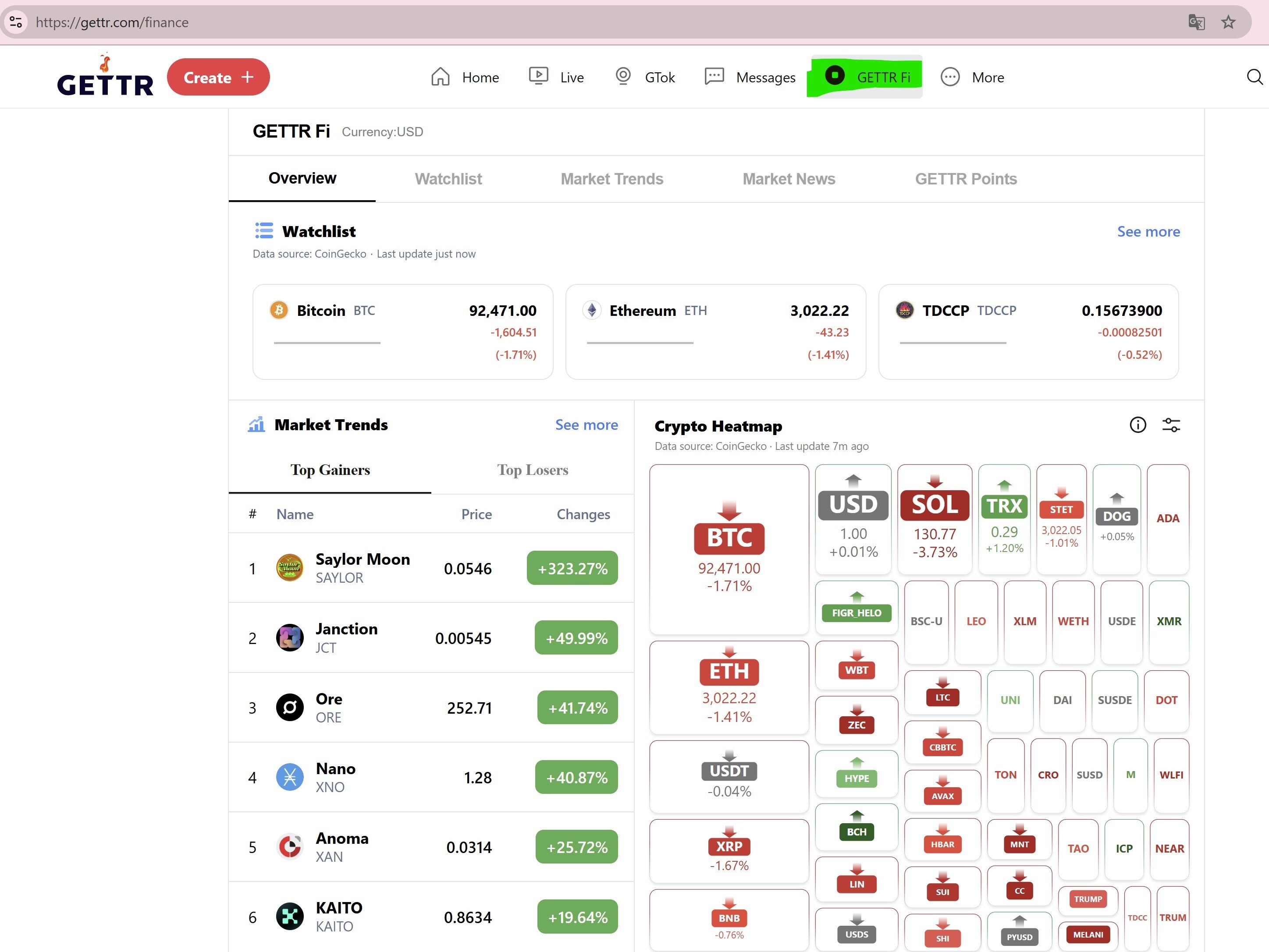 【美国之声--GETTR Fi 上线】2025年11月17日GETTR Fi（GETTR FINANCE）上线。 全面掌握加密货币市场动向，从这里开始！

🍀打造你专属的关注列表（Watchlist...