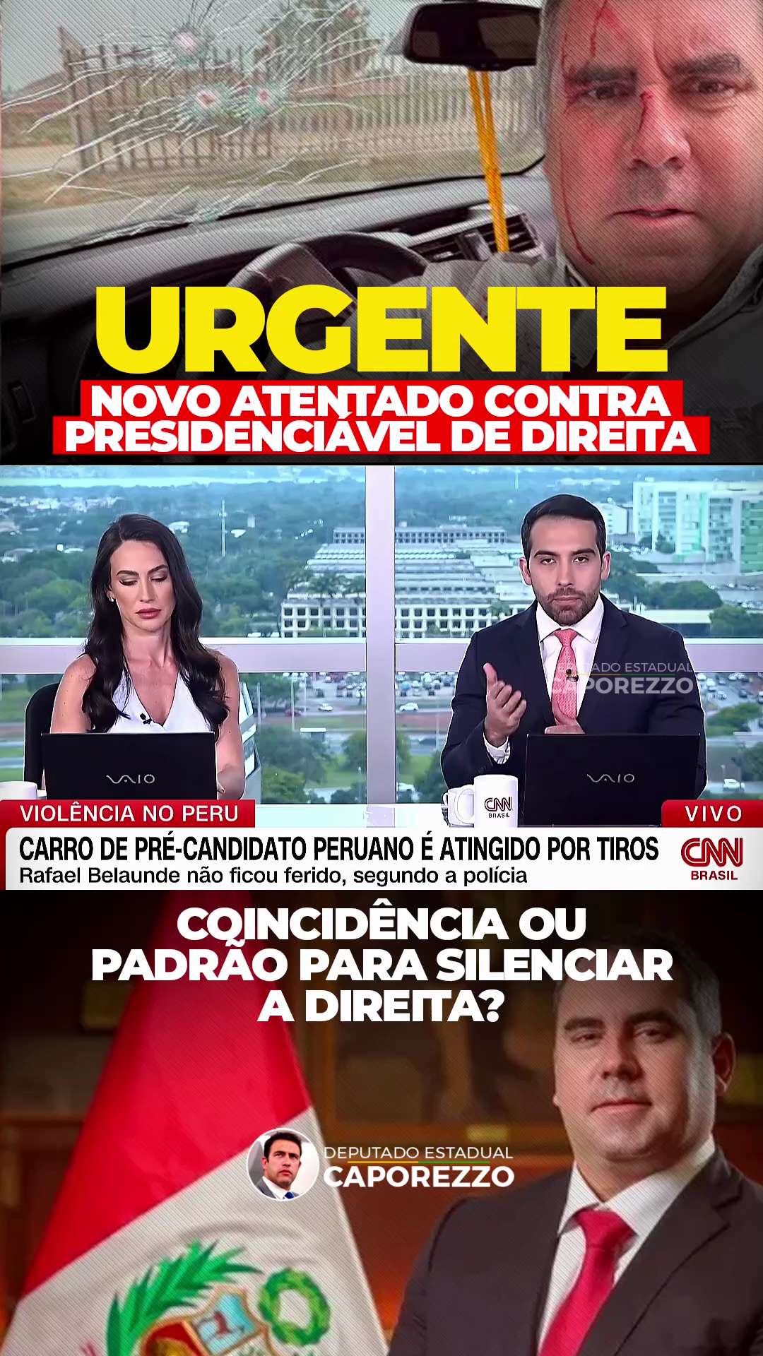 URGENTE! Rafael Belaúnde, candidato à presidência do Peru, é atacado a tiros.
O roteiro se repete: u...