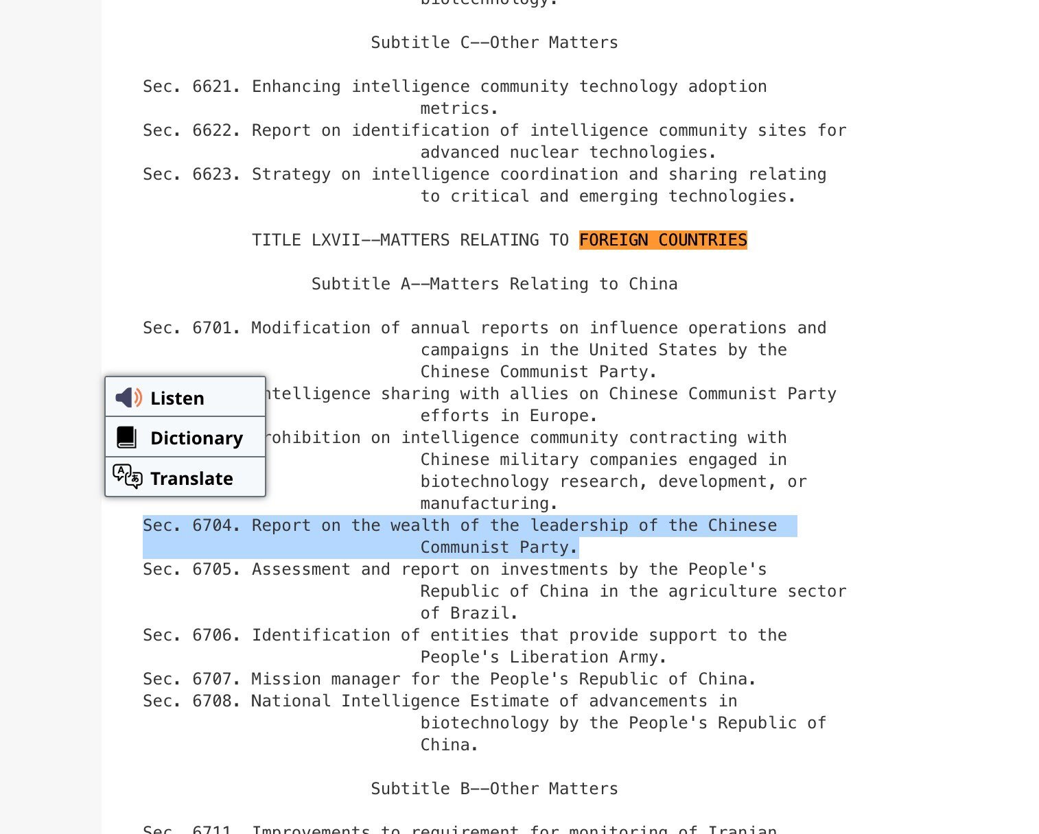 美參眾兩院一致滅共，通過“公布中共官員財富法案”！
對象為中共總書記、政治局常委、政治局委員。
法案包含在參眾兩院12月10日通過的《2026 年度國防授權法案》（編號 S.1071）中，被列為第67...