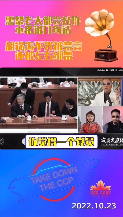 黑帮老大都会允许小弟说几句话，胡锦涛不光被禁言还被左右绑架！
