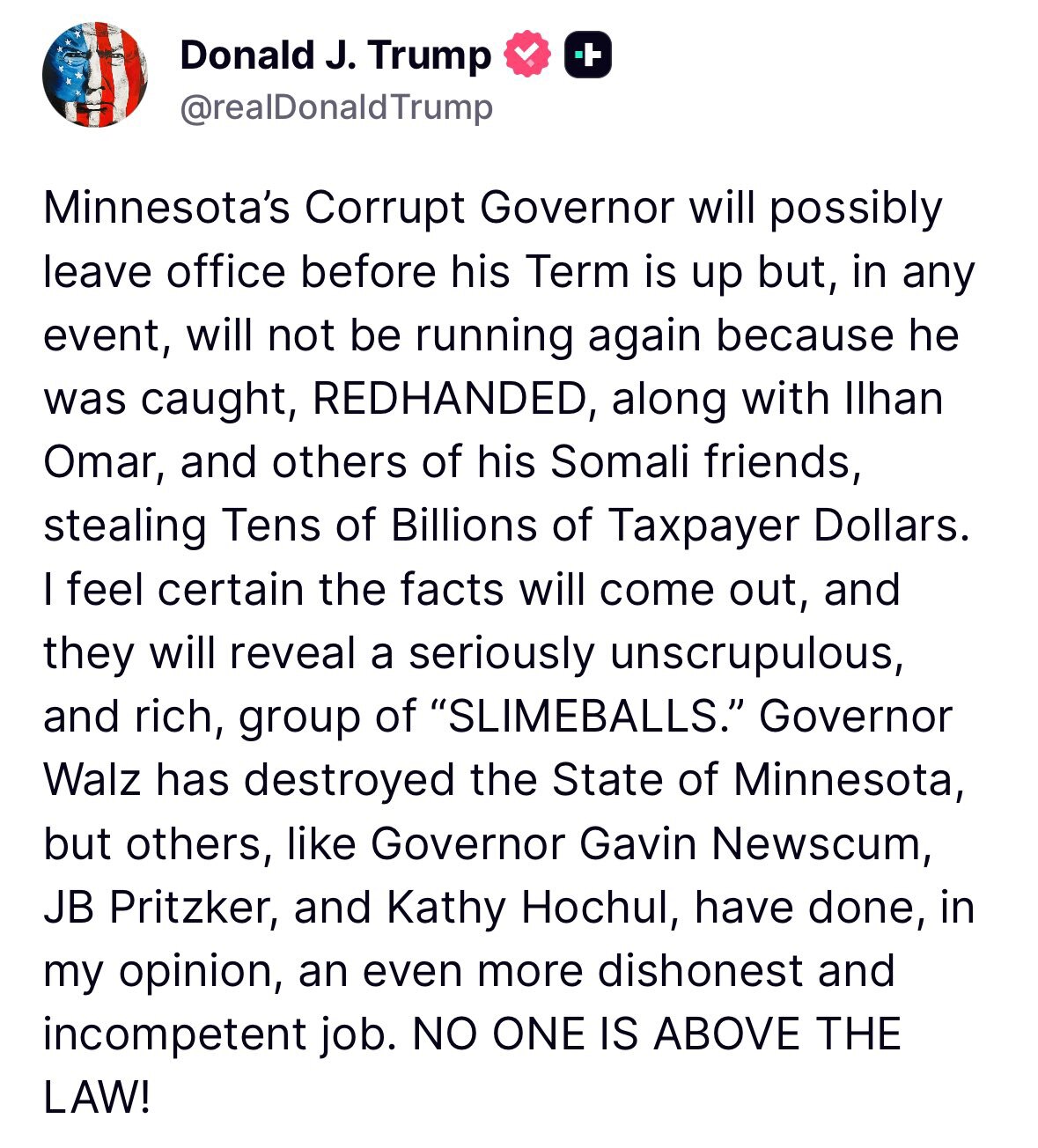 President Trump: No one is above the law.