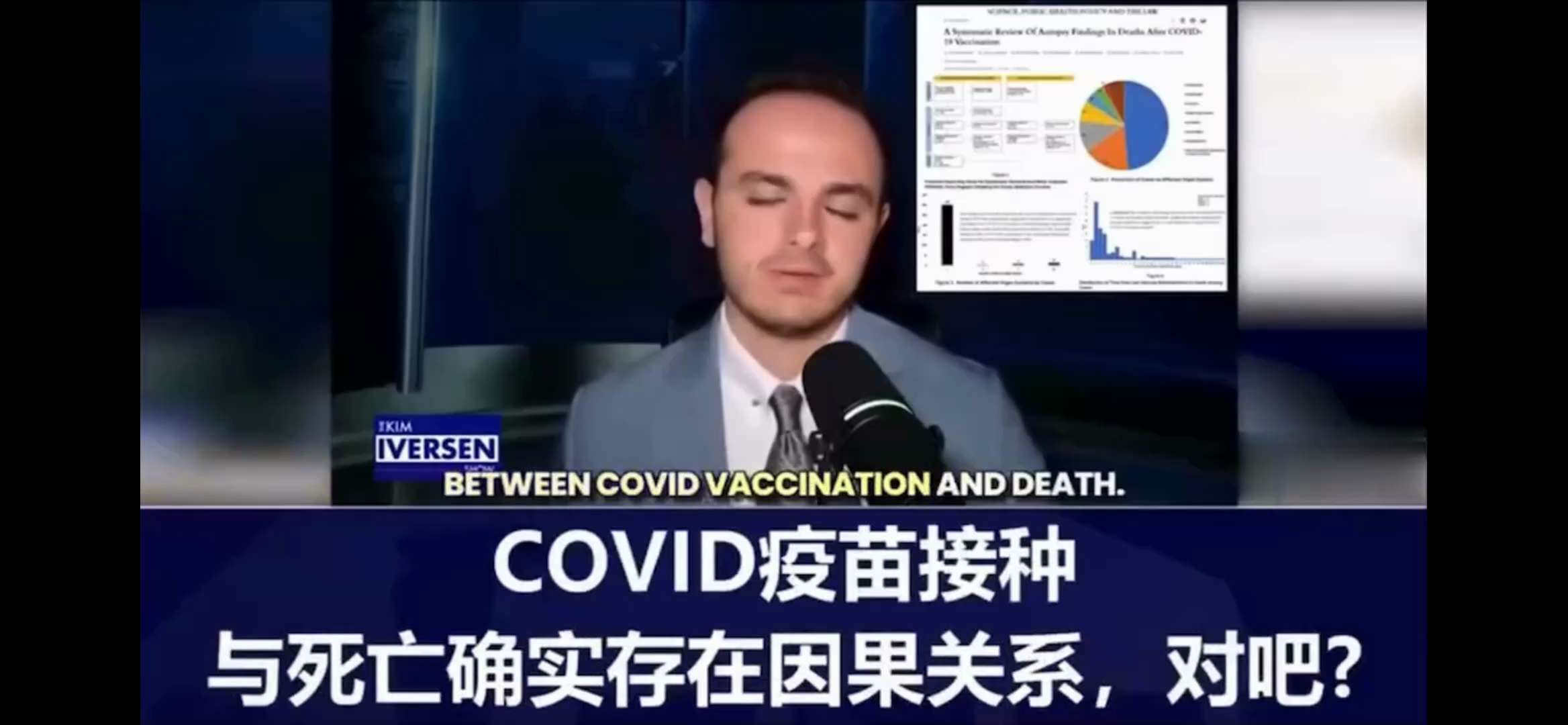 《茶余饭后》
尸检显示疫苗造成猝死和器官衰竭

流行病学家Nicolas Hulscher在节目“Kim Iversen Show”上表示，尸检显示大约49%的疫苗死亡病例涉及心血管疾病，其中大约35...