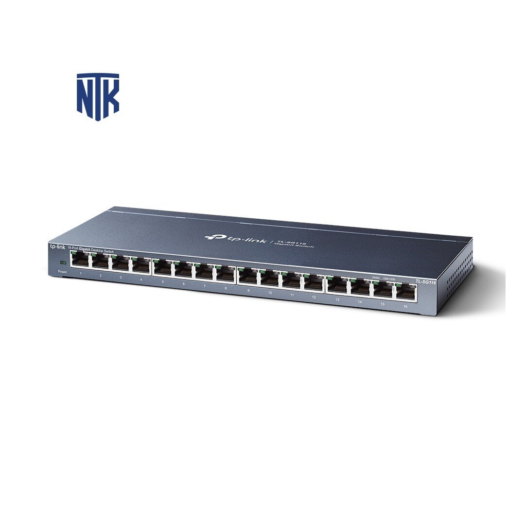 SWITCH 16 PORT TP-LINK TL-SG116 | 16 CỔNG GIGABIT · VỎ KIM LOẠI · FANLESS · QOS · IGMP

Switch TP-Li...