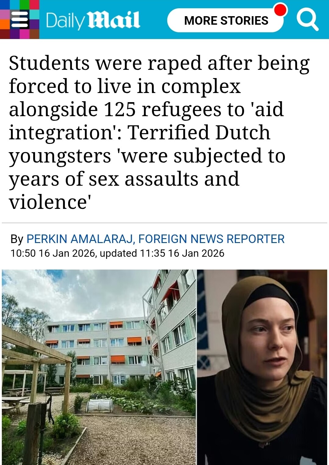 The government of the Netherlands decided to force students to live in a complex with 125 "refugees"...