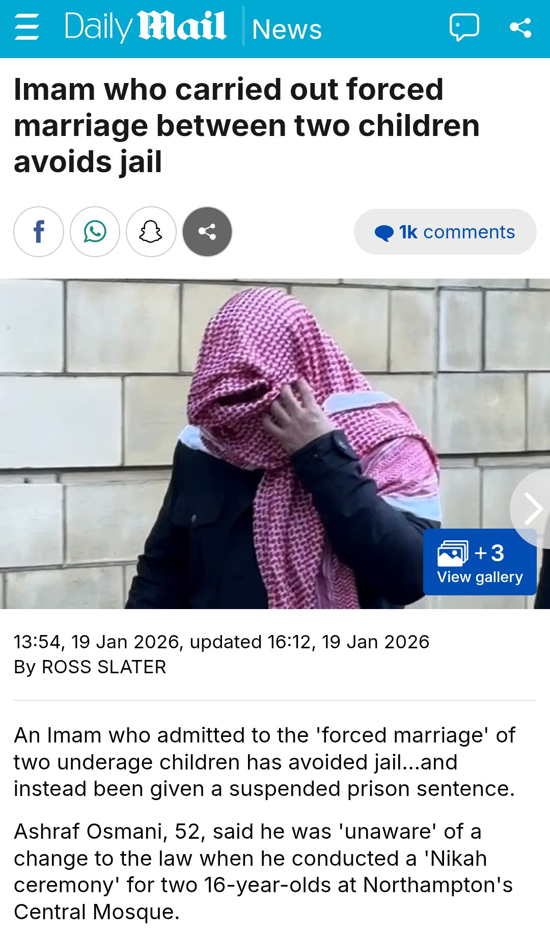 Imam who carried out forced marriage between two children avoids jail https://www.dailymail.co.uk/ne...