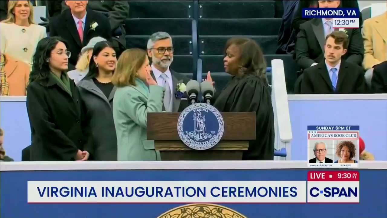 Virginia Muslim Lt Governor Ghazala Firdous Hashmi, who was born in India, is sworn in on the Quran.