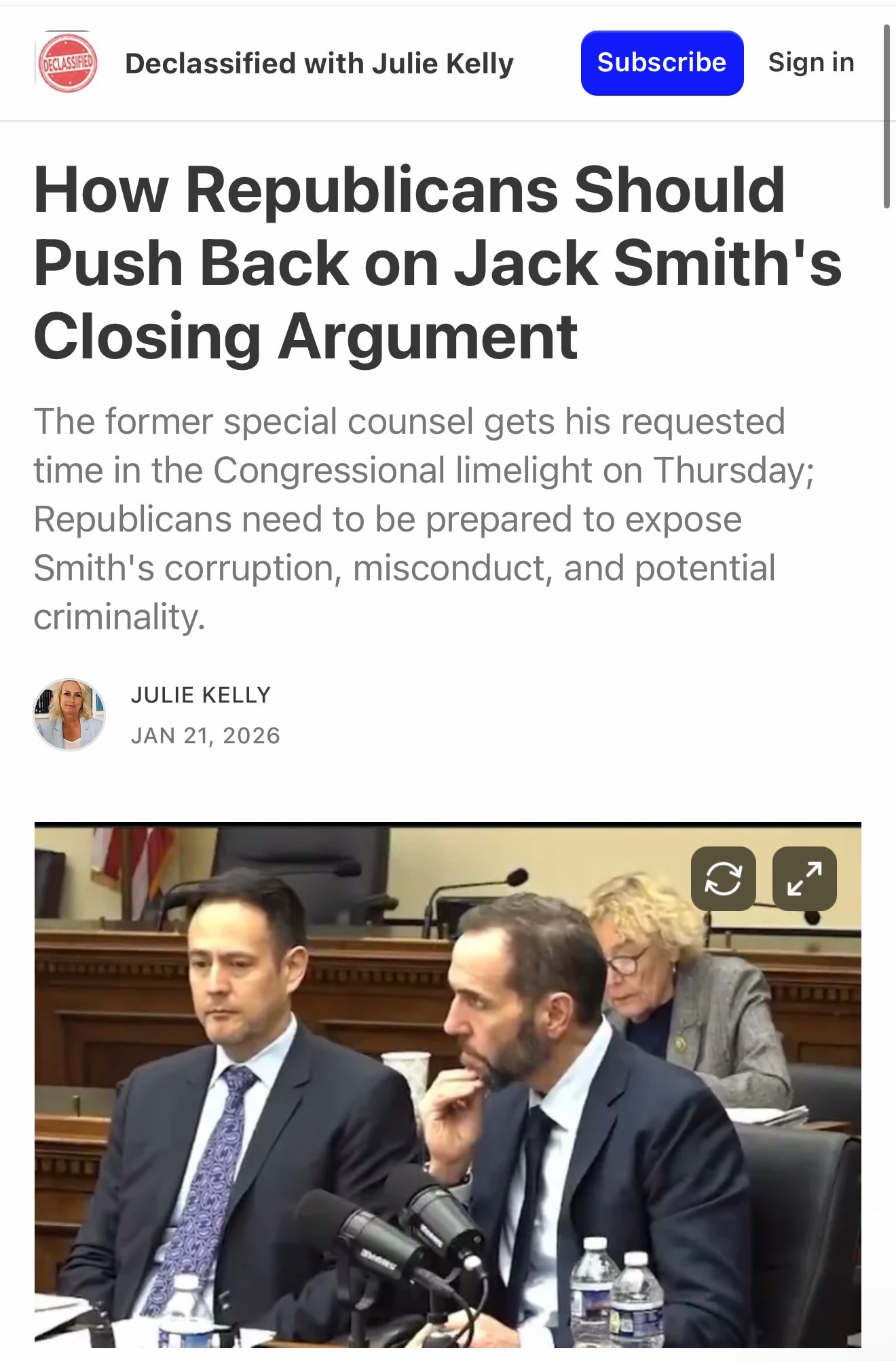 “The former special counsel gets his requested time in the Congressional limelight on Thursday; Repu...