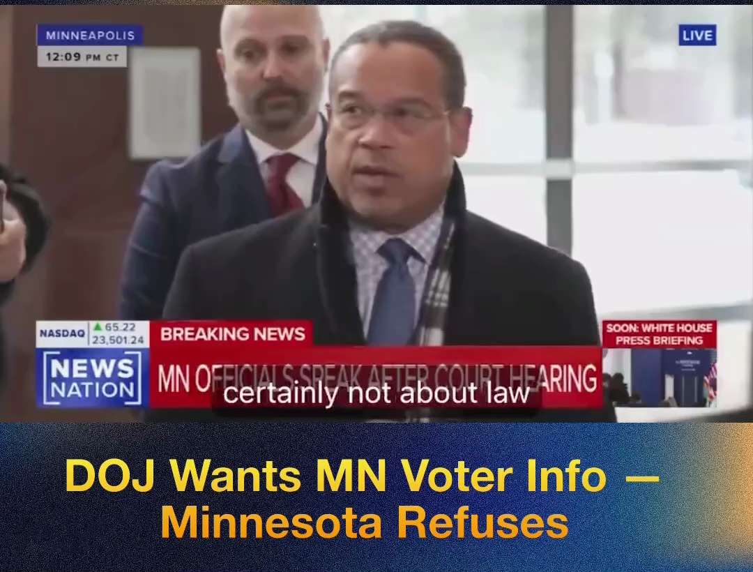 🚨 BREAKING: Minnesota AG Keith Ellison erupts in panic after the Trump DOJ asks for his state's vot...