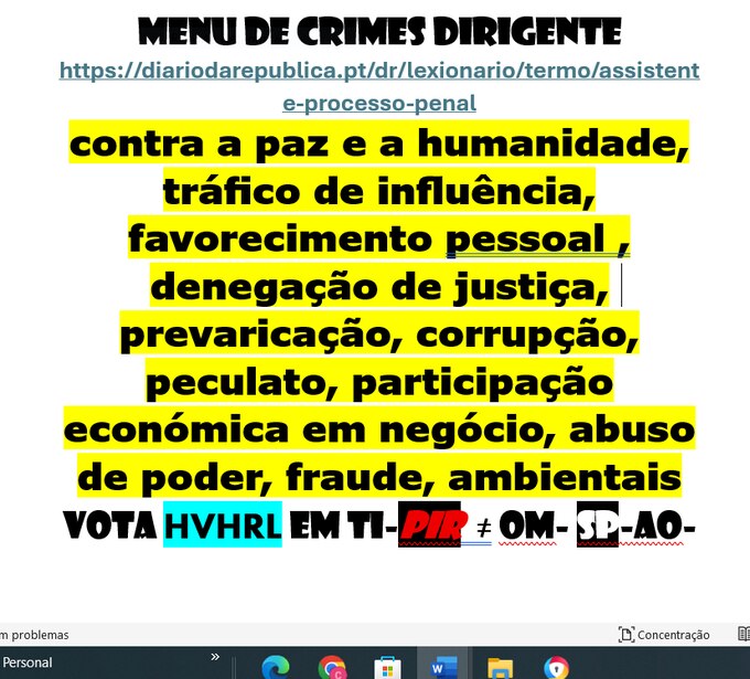 OS CRIMES  CRIME + FREQUENTE  CONSTANTE, HABITUAL, COMUM, ASSÍDUO E REPETIDO DE PORTUGAL
VÊ IMAGEM
A...