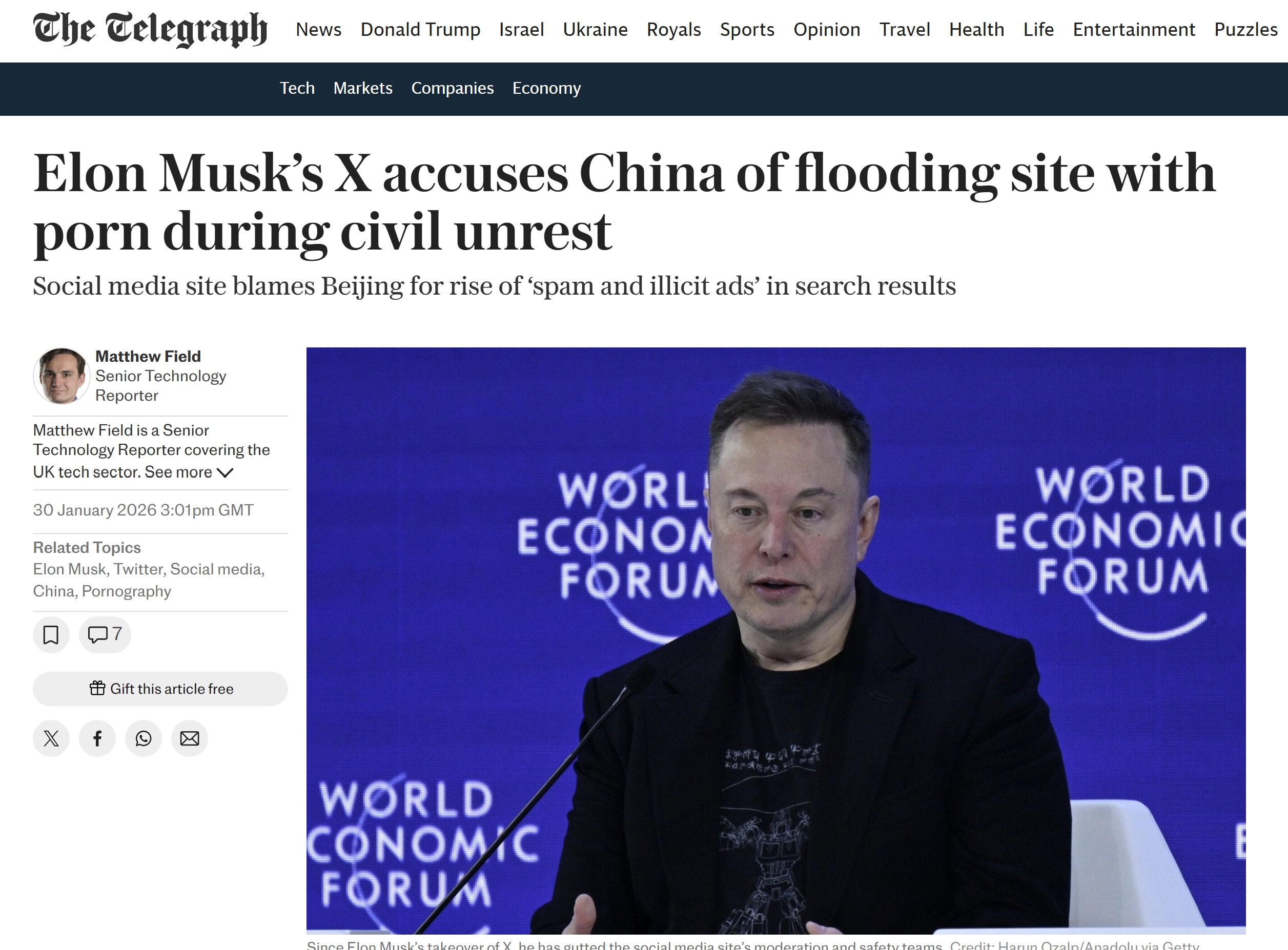 【美国之声】截至美东时间2026年1月30日1:26 pm，即 X 产品主管尼基塔·比尔（Nikita Bier）发出 中共用色情内容淹没 X 的搜索结果，以阻断民众获取即时资讯的推文 11小时后，该...