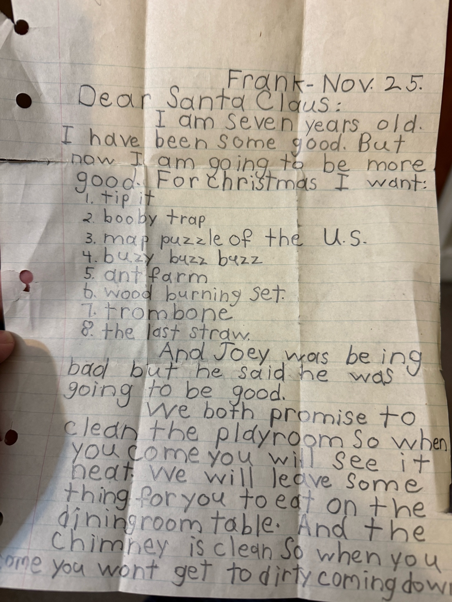 At my family home in New York, I came across this letter I wrote to Santa when I was seven.

I find ...