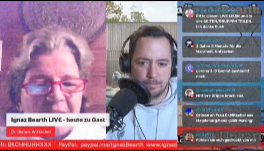 🇩🇪 Dr. Bianca Witzschel zu Gast bei Ignaz Bearth LIVE!
Interview: https://gettr.com/post/p3wvxljbc...