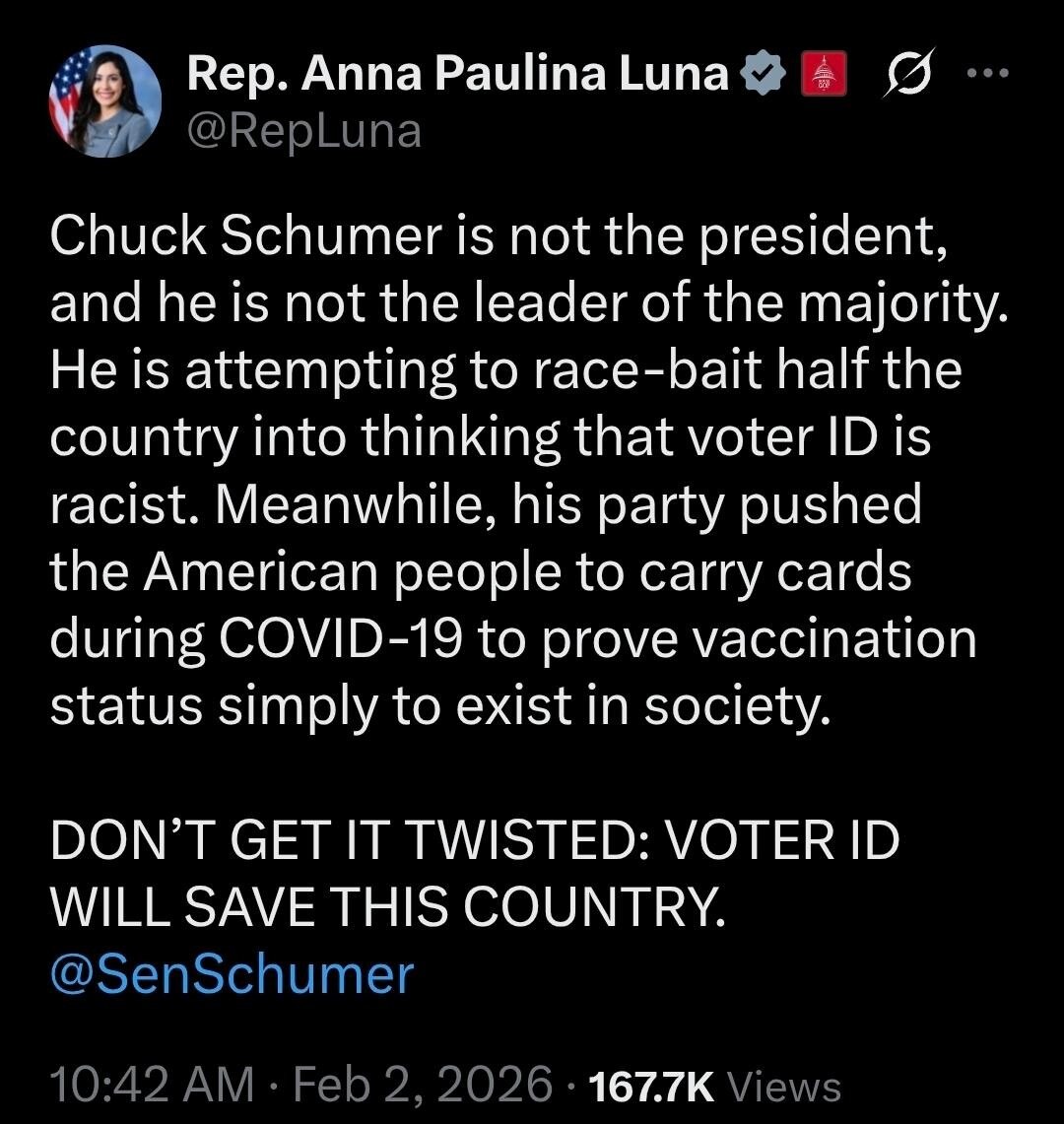 THANK YOU @realannapaulina ⬇️
PS...WE also NEED PHOTO ID...as well VOTER ID 👍
