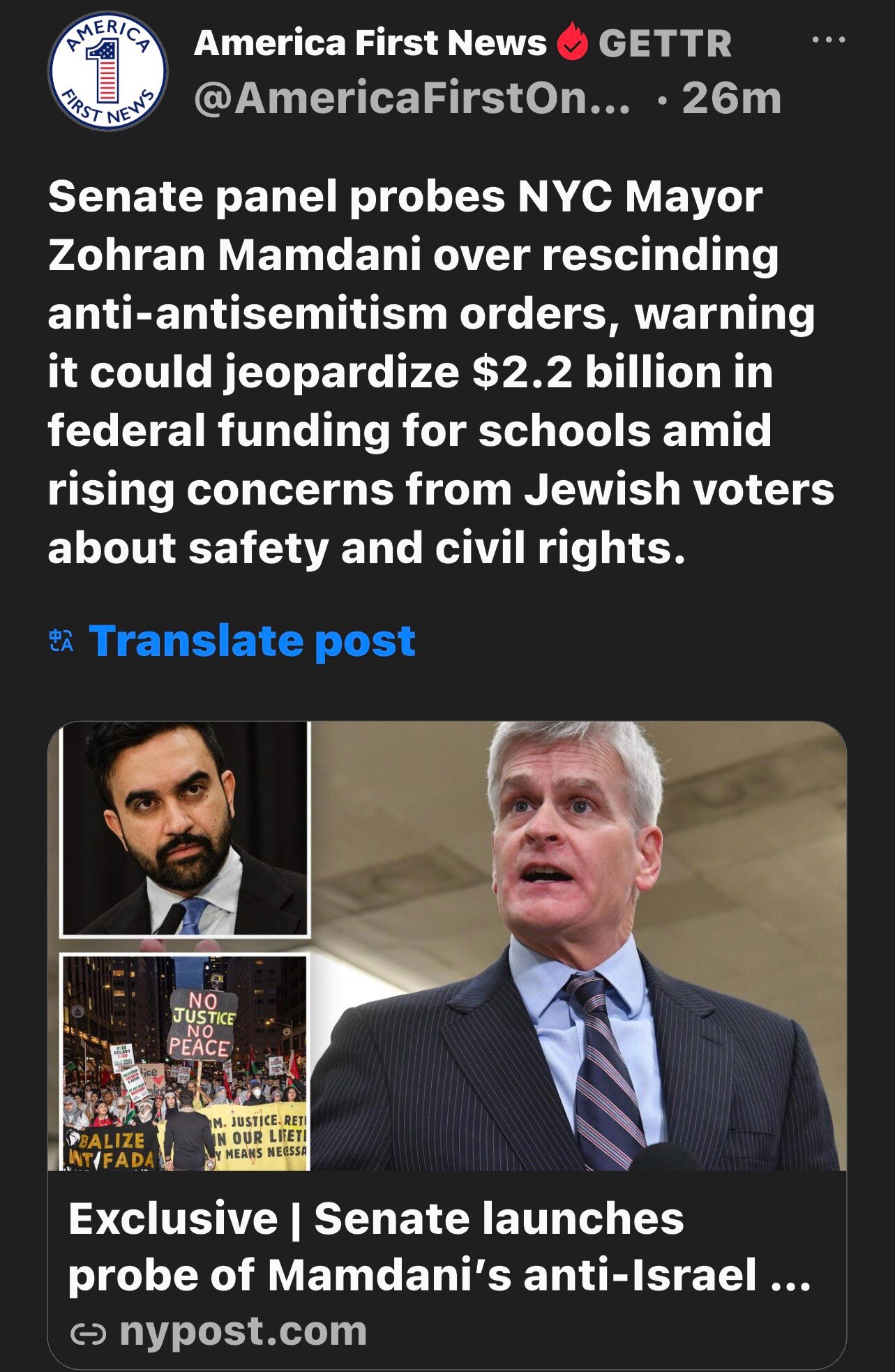 U.S. Senate Probes NYC Mayor Zohran Mamdani: 

