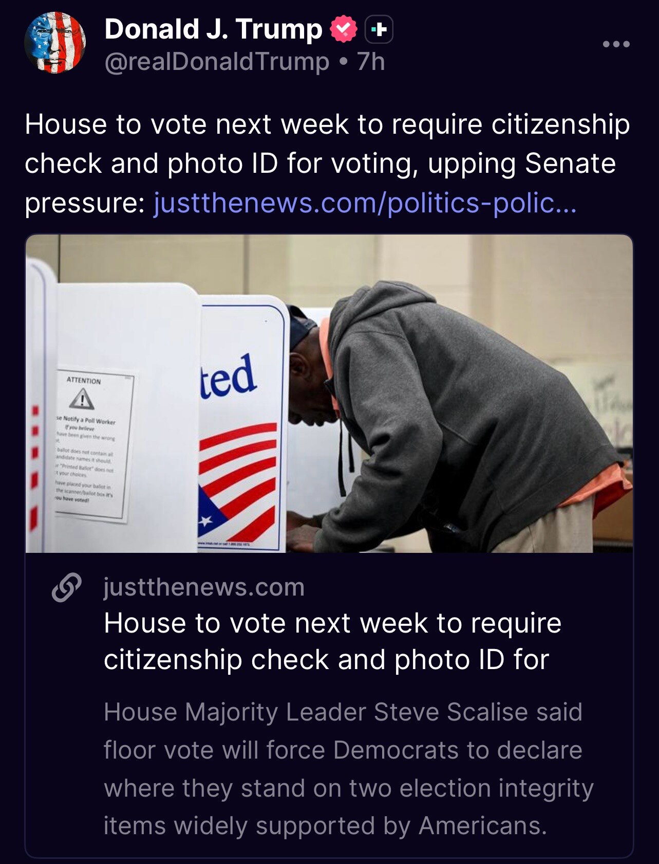 President Donald J. Trump: 

