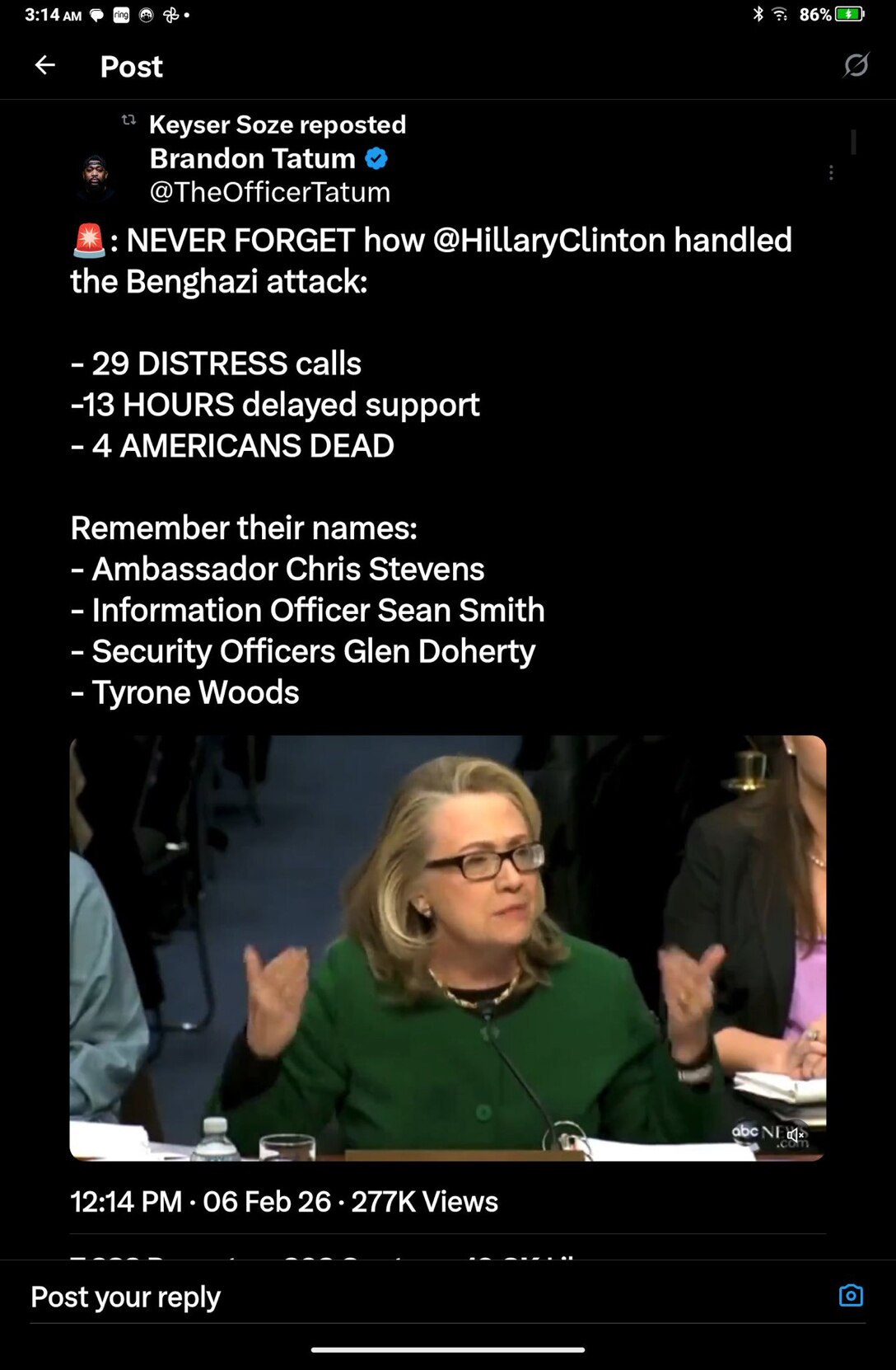 Obama and Killary’s Benghazi 

NEVER FORGET: How Hillary Clinton Handled The Benghazi Attack… 

