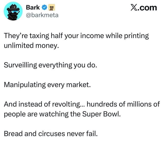 #superbowl #debt #tyranny #breadandcircuses
