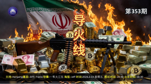 导火线 第353期
主题 金融市场再度震荡 美伊战争一触即发
主持 Hanpeng
嘉宾Jeff FrankJ
海报制作 Jeff 
导播 一苇大江东
播出时间 悉尼时间20:00 盘古时间17:00