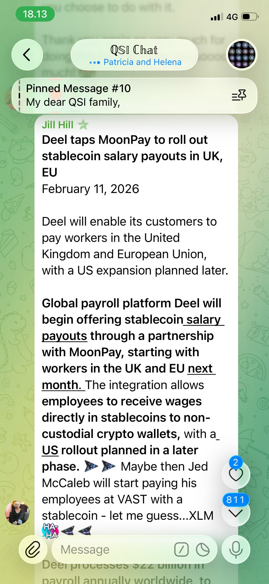 Deel taps MoonPay to roll out stablecoin salary payouts in UK, EU
February 11, 2026

Deel will enabl...