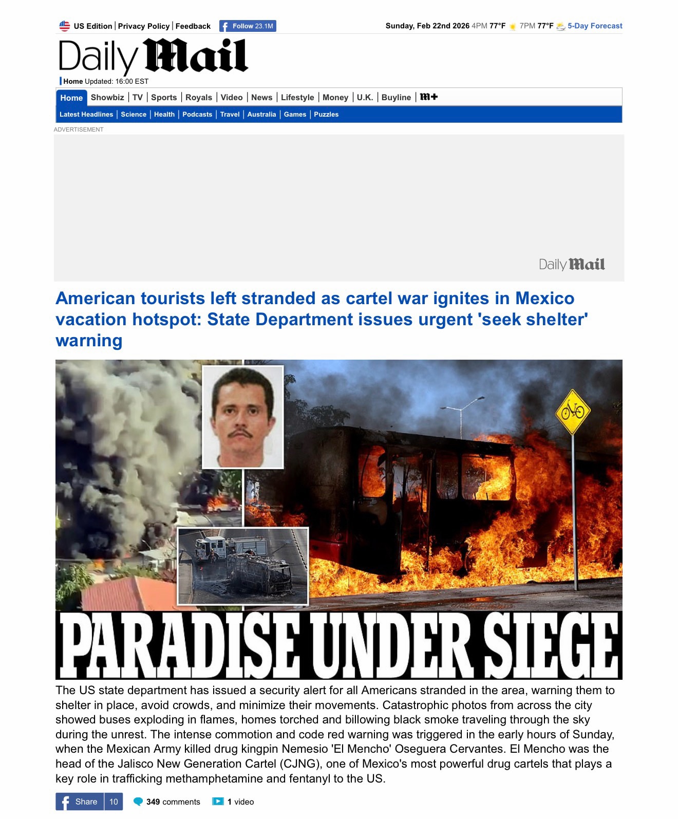 State Department Issues Security Alert to All Tourists to ‘Shelter in Place’

https://www.dailymail....