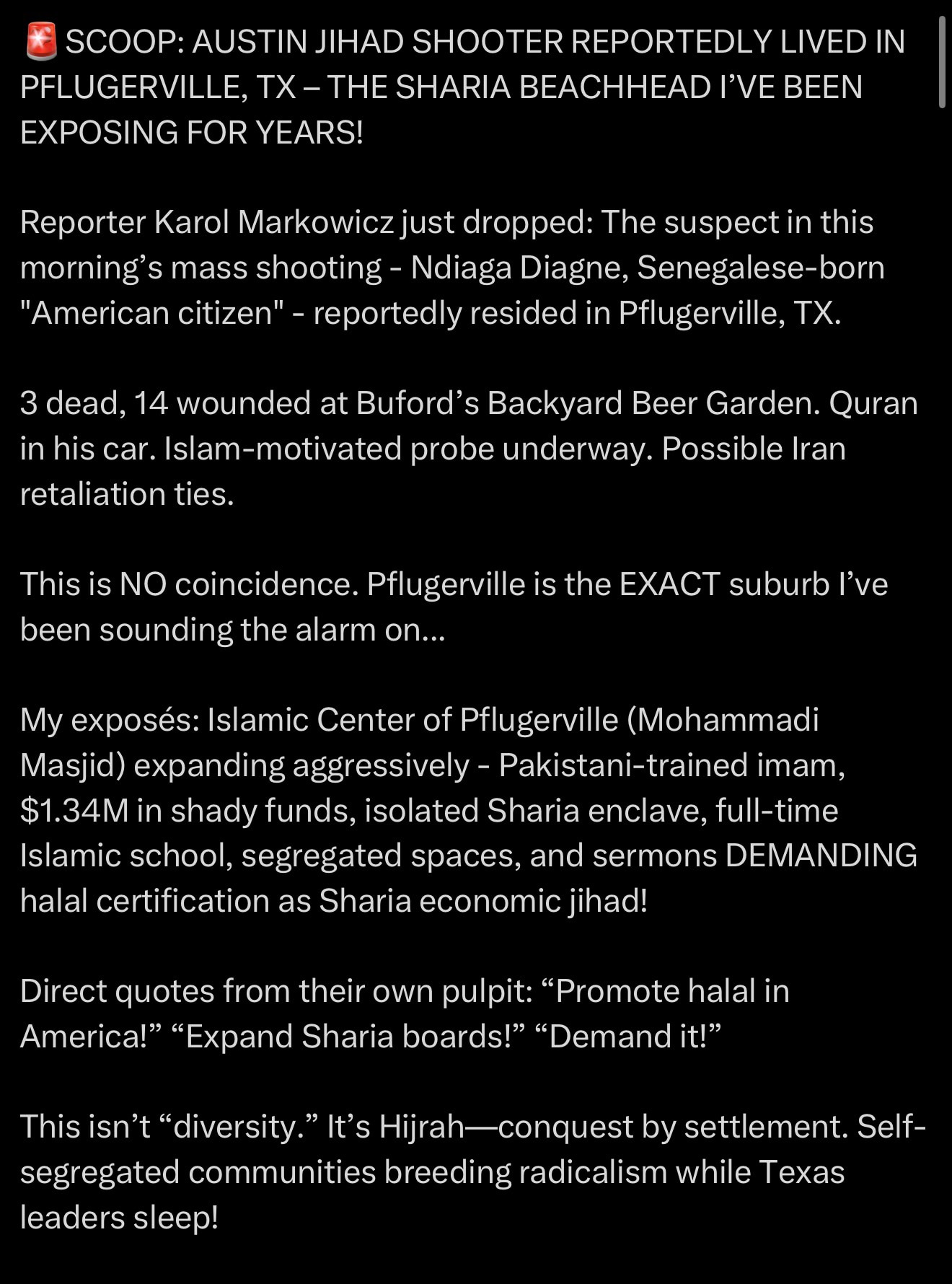 Islamic Takeover of Texas 

https://x.com/amymek/status/2028170838617526596?s=46