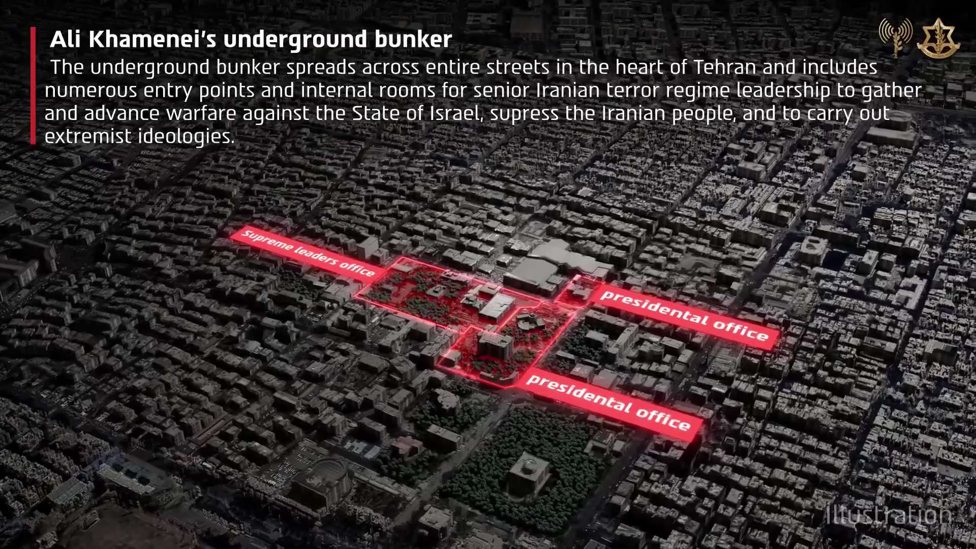 BREAKING - Israel revealed details of Ali Khamenei's underground bunker.

