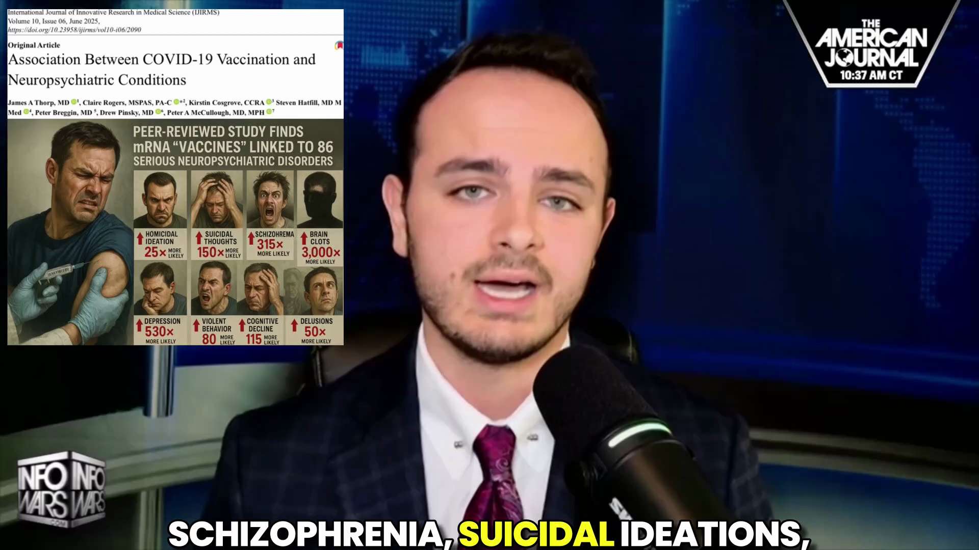 超过70%的人类接受了伪装成“疫苗接种”的化学脑叶切除术。

我们的两项研究发现，mRNA疫苗违反了美国疾病控制与预防中心/食品药品监督管理局（CDC/FDA）发布的146项脑、脊髓和精神疾病安全信号...