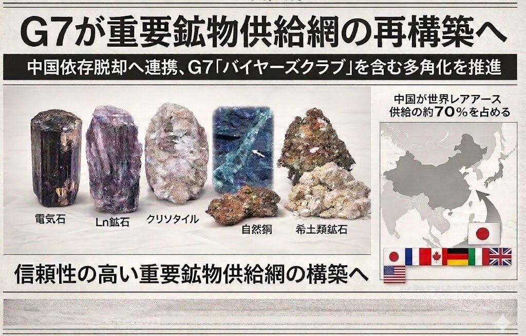 日・仏・加の3カ国、中国への鉱物依存低減へ方策模索

【3月10日 ロイター】日本、フランス、カナダの政府高官によると、主要7カ国（G7）メンバーであるこれら3カ国は、重要鉱物の供給確保と中国への依存...