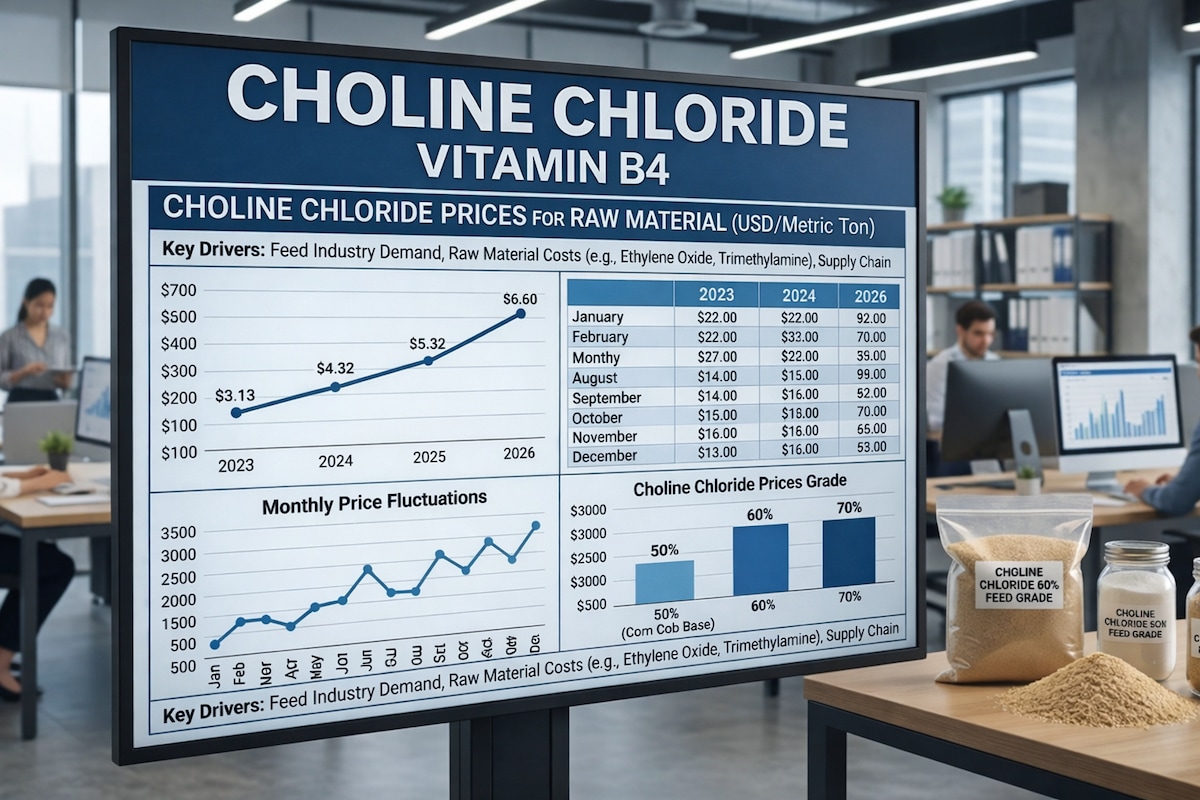 Choline Chloride Price Trend: Market Insights and Demand Overview.

Choline Chloride Price Trend is ...