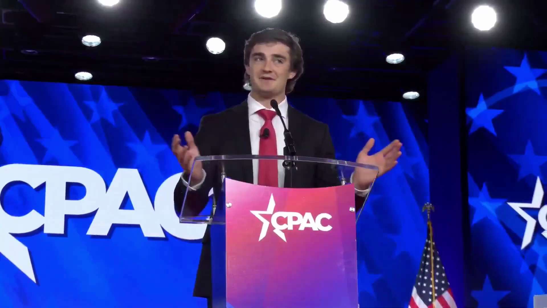 BREAKING - Nick Shirley just delivered a historic speech at CPAC, receiving massive applause for sta...