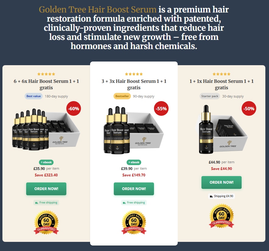 Golden Tree Hair Boost Serum UK

❗❗❤️Shop Now❤️❗❗

https://www.facebook.com/GoldenTreeHairBoostSerum...