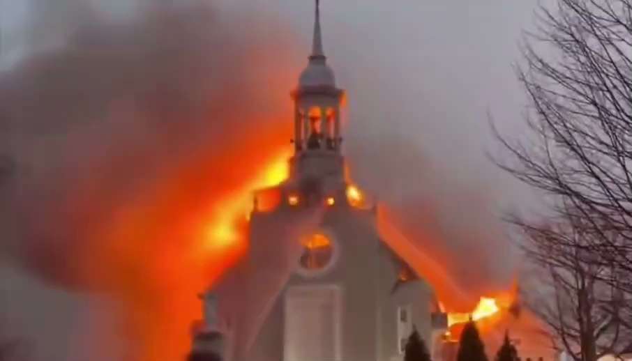 TommyRobinson1 on GETTR: Another church set on fire last night, this time i...