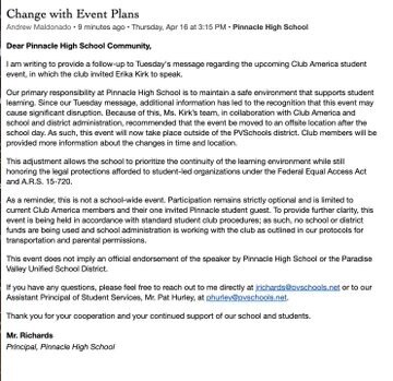 BREAKING: Pinnacle High SCRAPS Erika Kirk Event After Federal Lawsuit Threat!
https://x.com/ProjectC...