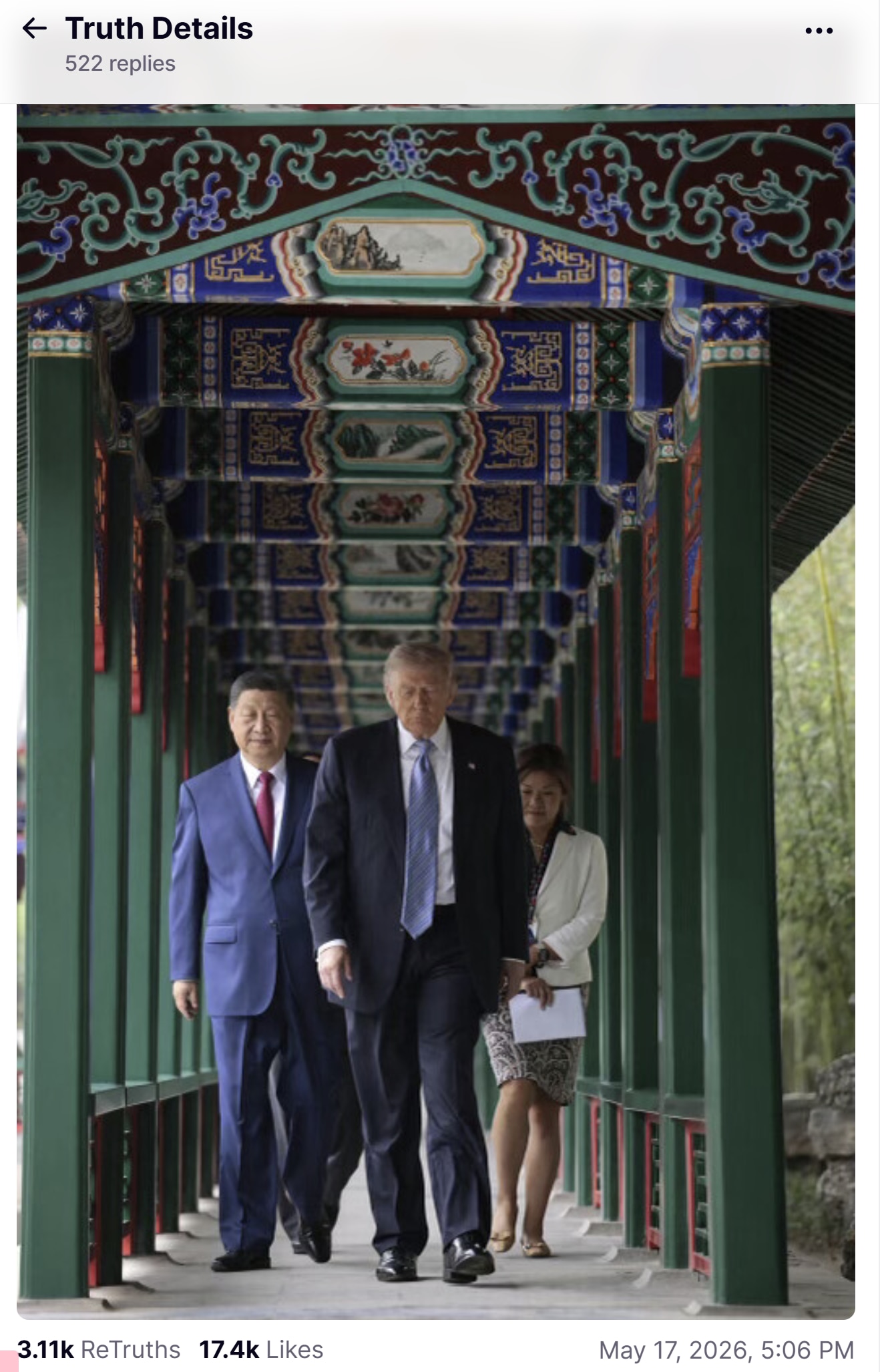 【美国之声】2026年5月17日，川普总统发布于其 Truth Social 账号：
