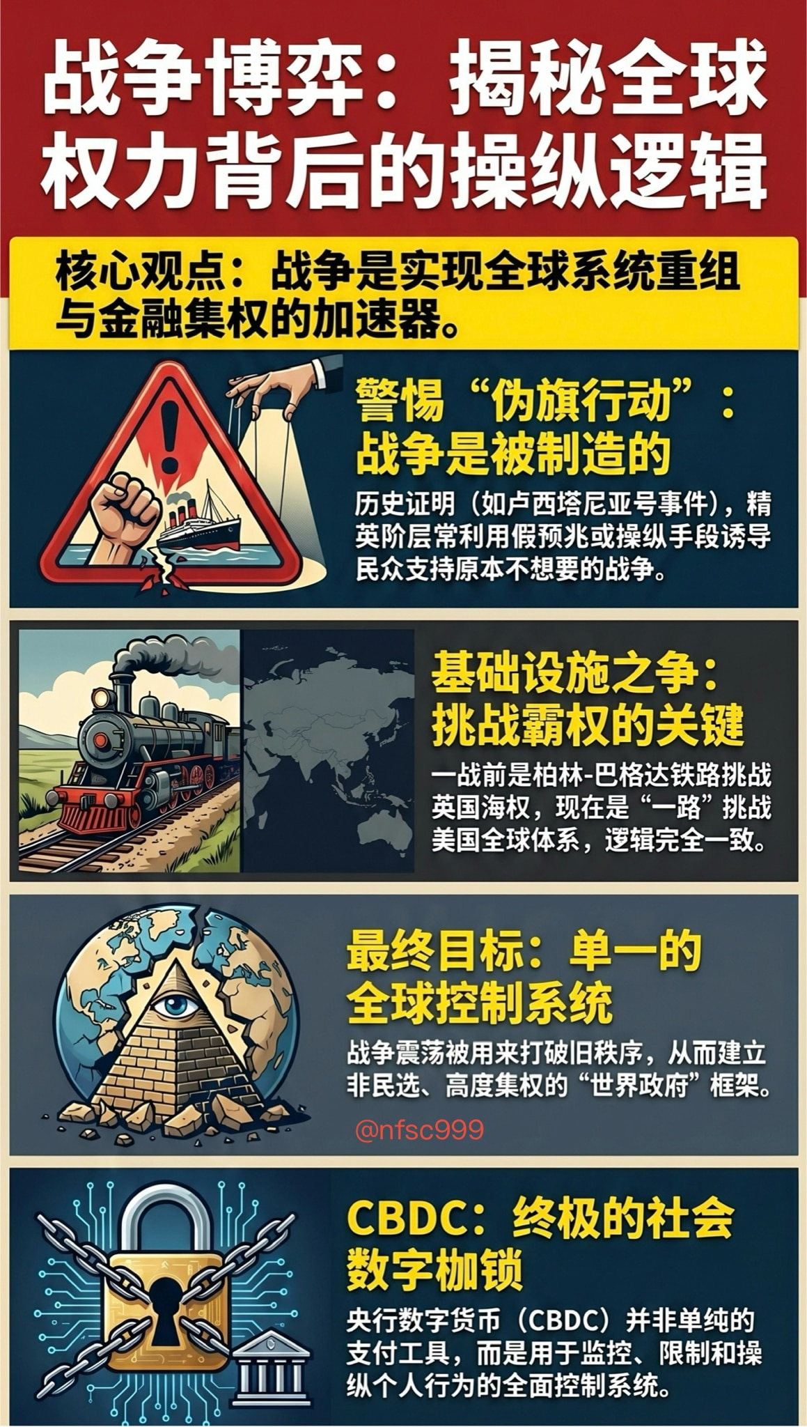塔克采访视频详细总结：

核心简要：这段经济学家理查德·维尔纳与塔克·卡尔森的节目探讨了地缘政治冲突与金融控制之间的深层联系。他通过重审一战等历史事件，指出许多战争都是由利益集团精心策划的，旨在通过“...