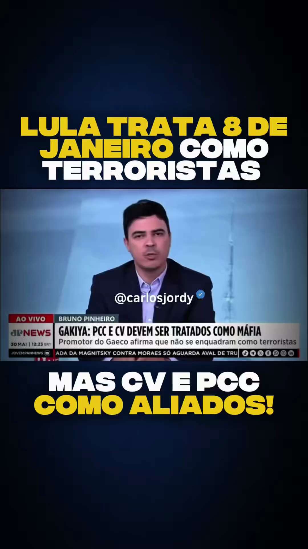 Quando são os manifestantes do 8 de janeiro, Lula trata como terroristas, mas, quando se trata de al...