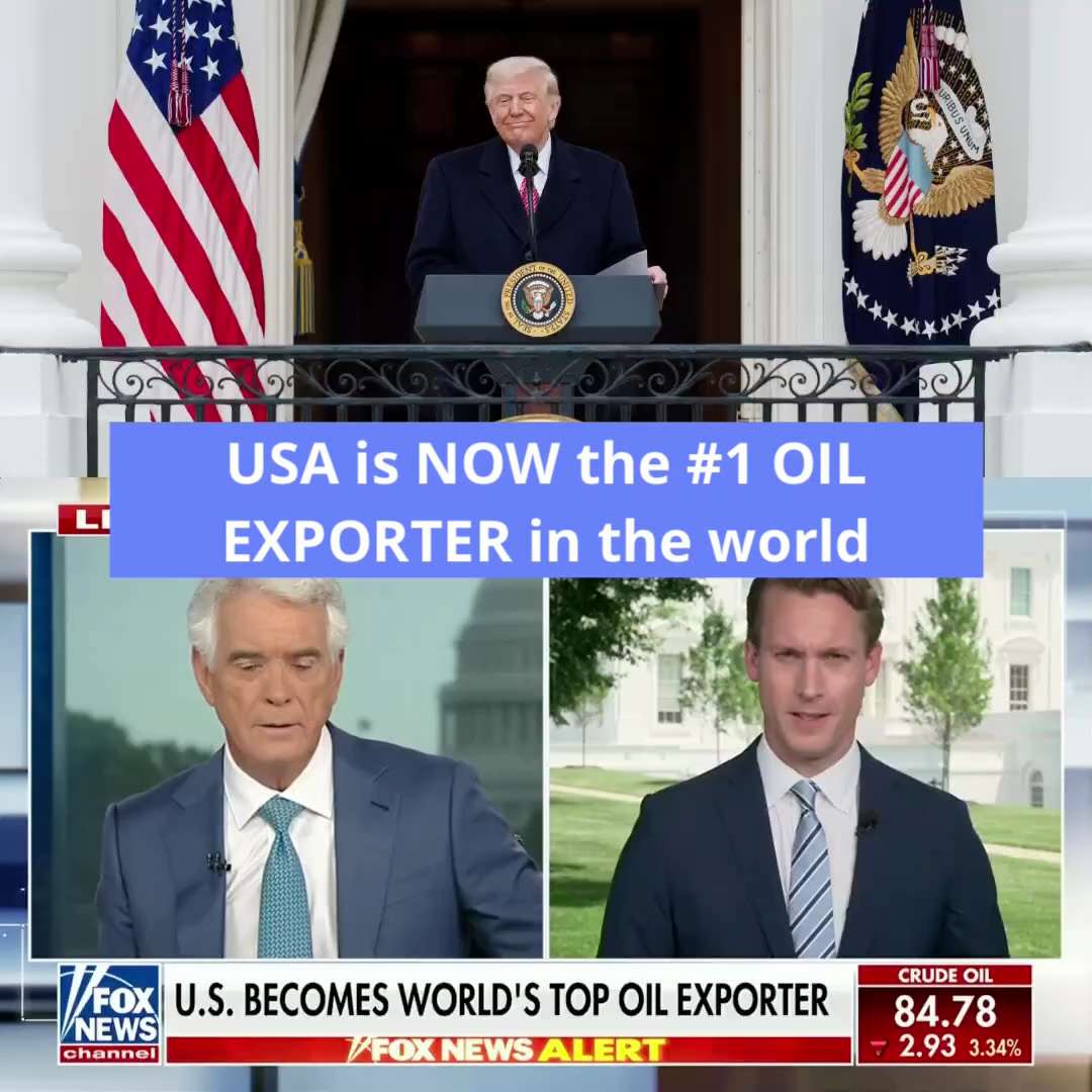 🚨JUST IN: It was just reported that the USA is NOW the #1 OIL EXPORTER in the world thanks to Presi...