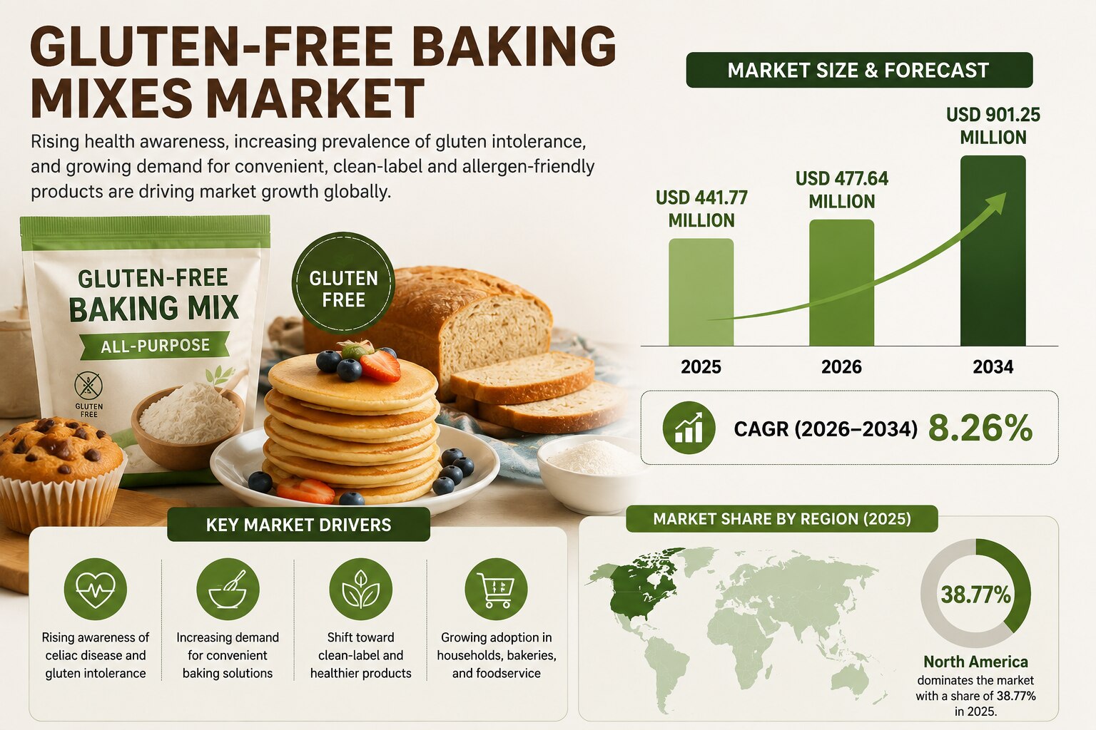 Gluten-Free Baking Mixes Market to Reach USD 901.25 Million by 2034

The global gluten-free baking m...