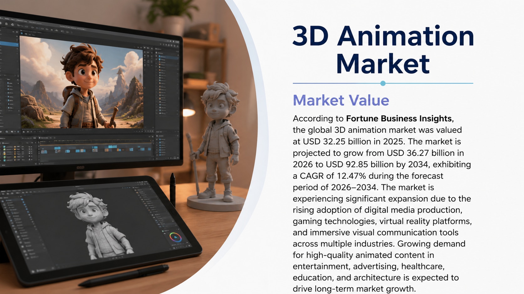 3D Animation Market Size, Share & Industry Analysis (2026–2034)

According to Fortune Business Insig...