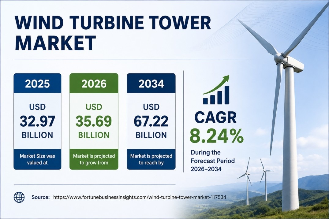 Wind Turbine Tower Market Growth, Share and Market Analysis 2026–2034

The global Wind Turbine Tower...