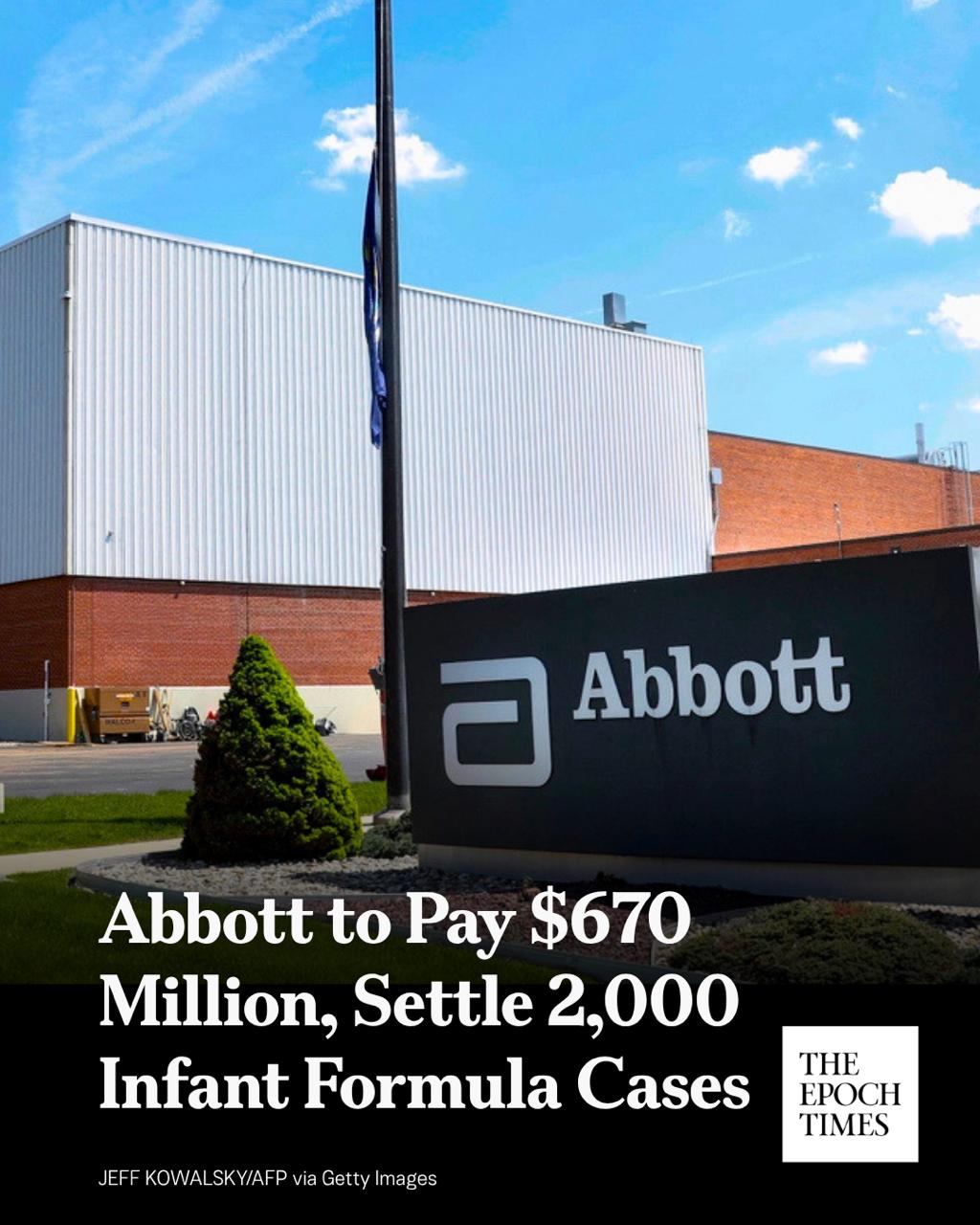 🚨𝐀𝐛𝐛𝐨𝐭𝐭 𝐭𝐨 𝐏𝐚𝐲 $𝟔𝟕𝟎 𝐌𝐢𝐥𝐥𝐢𝐨𝐧, 𝐒𝐞𝐭𝐭𝐥𝐞 𝟐,𝟎𝟎𝟎 𝐈𝐧𝐟𝐚𝐧𝐭 𝐅𝐨𝐫𝐦𝐮𝐥�...