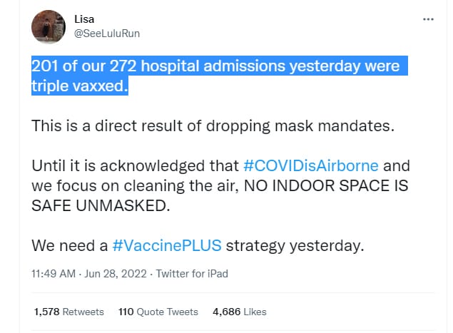 💥 Triple vaccinated are flooding and overwhelming hospitals in Quebec, Canada

"201 of our 272 hosp...