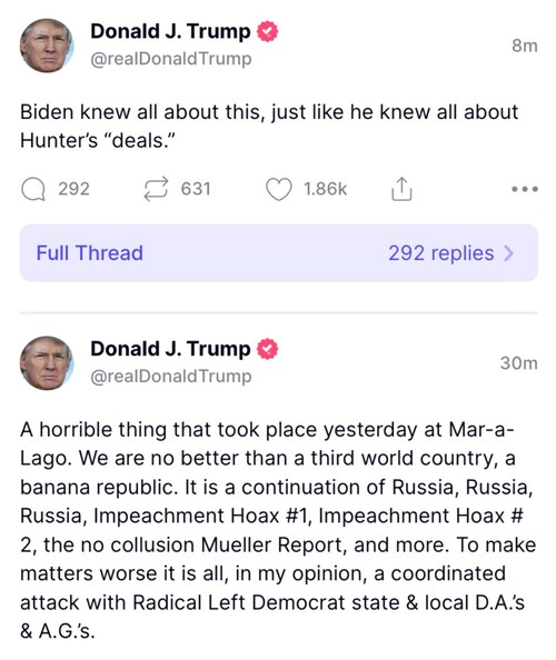 TRUMP IS RIGHT: “Biden knew all about this, just like he knew all about Hunter’s ‘deals.’”